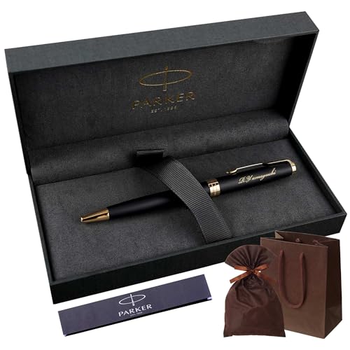 Ballpoint Pen by Kizamu, PARKER Sonnet Matte Black Gold, Medium Point