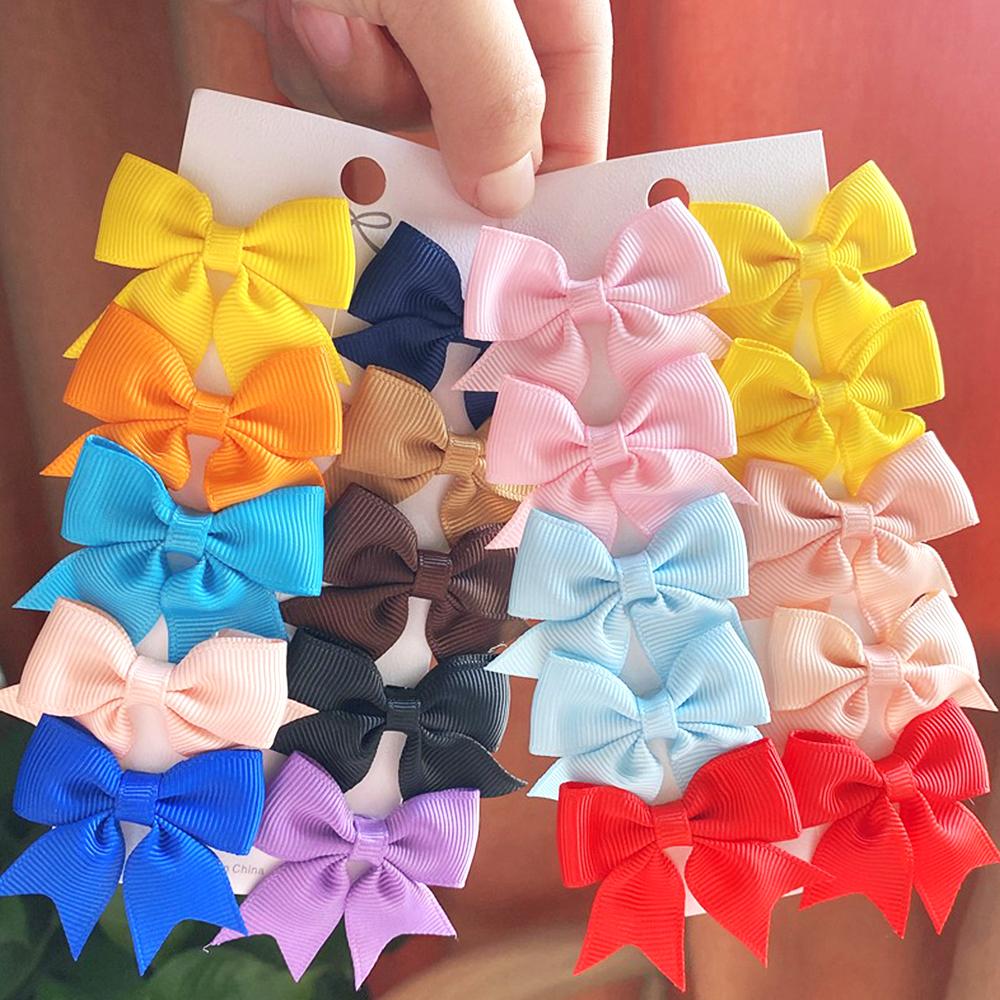 1PC nowy śliczny solidna wstążka Bowknot spinki do włosów dla dziewczynek ręcznie robione kokardki szpilka Barrettes nakrycia głowy akcesoria do włosów dla dzieci