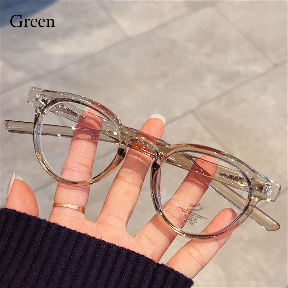

Retro PC Metal Frame Glasses Ultra-light Round Frame Myopia Glasses Frame Vision Care Eyeglasses Women Men зелёный