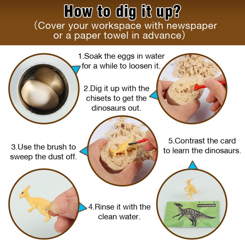 hot! Acekid Dig Dino Eggs Kit, Break Open 12 Unique Dinosaur Eggs and Discover 12 Cute Dinosaurs, Easter