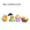 4PCS Random Styles Cute Duck Creative Shape Micro Landscape Ornaments Bucket Duck DIY Decorative Materials Crafts Gifts Decor