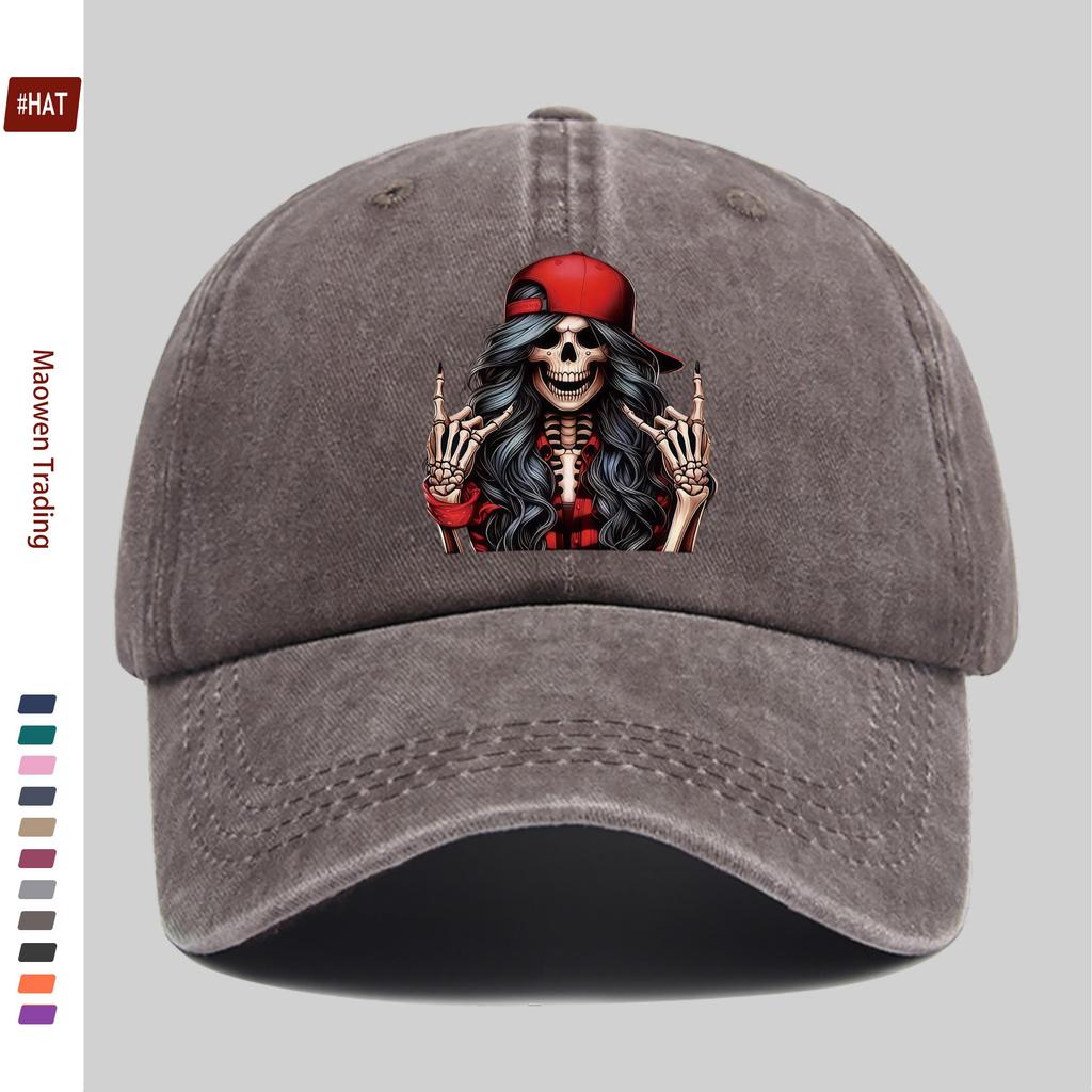 Pc Fashion Creative Rock Skull Pattern Printed Baseball Cap Street HipHop Style Decor Hat Truck Driver Papa Cap Comfortable