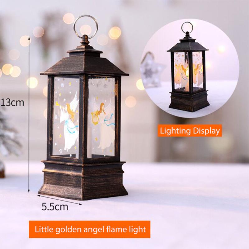 Christmas Outdoor Lights Decoration Vintage Xmas Candle with LED Flame Lamp Fireless Holiday Hanging