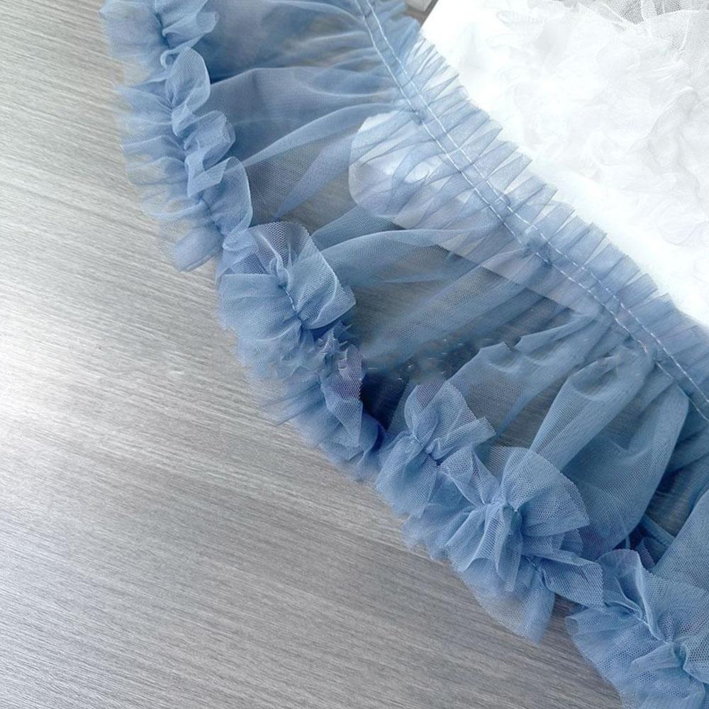 15X91cm Pink Mesh Lace Trims Pleated Fold Tulle DIY Sewing Crafting Women Supplies Baby Dress Garment Gauze Ruffle Ribbon