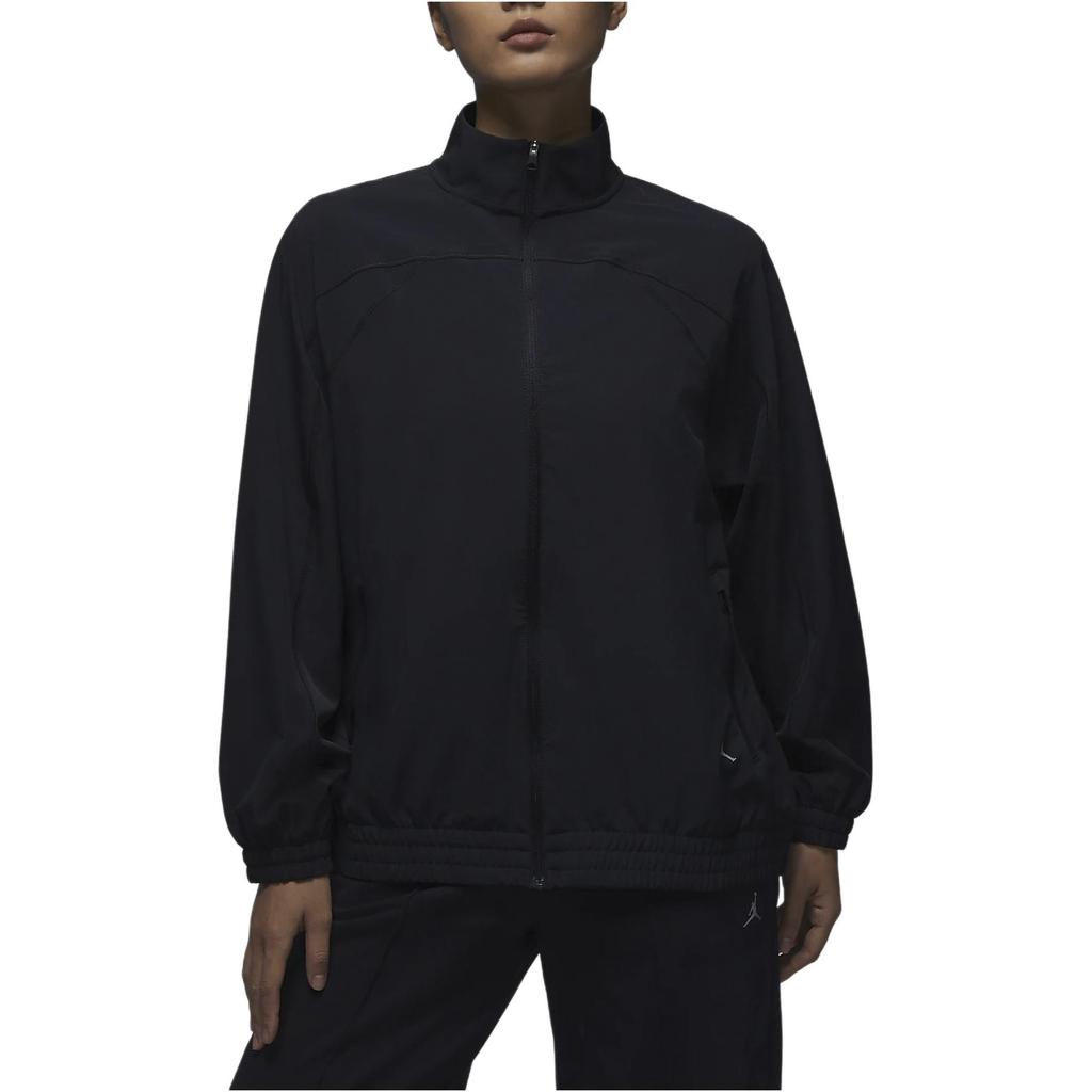 Jordan Solid Color Stand Collar Zip-Up Casual Jacket Women Jacket Black FN5144-010