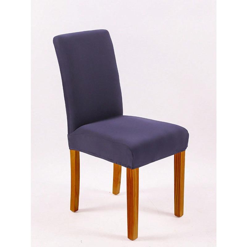1pc Solid Color Stretchy Dining Chair Slipcover, Minimalist Polyester Dining Chair Cover for Home
