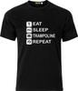 Eat Sleep Trampoline Repeat Funny Xmas Cotton T Shirt Mens Womens Tees Top