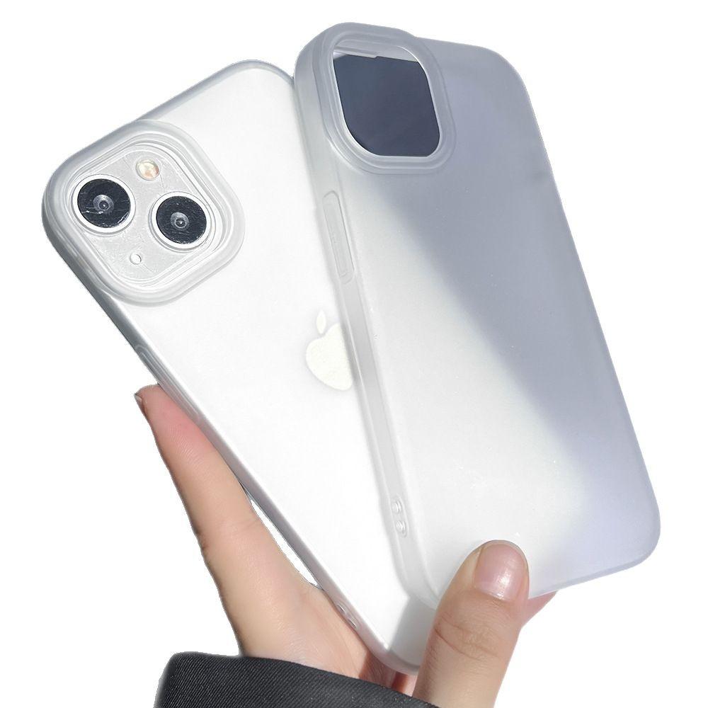 Simple Personality Matte Transparent Application iPhone16promax Apple 15 Large Hole Mobile Phone Case 14/13 Anti-drop