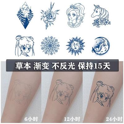 Emmy Lines Princess Small Pattern Herbal Gradual Change Semi-Permanent Waterproof Tattoo Sticker Simulation Tattoo Sticker
