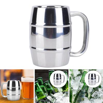 Edelstahlbecher - Perfekt für Kaffee und Tee 1 Stück (Rostfreier Stahl) Silber, 300ml