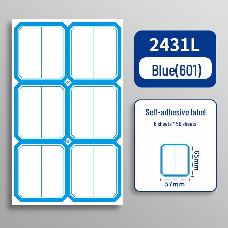 Self-Adhesive Name & Classification Label Stickers - 50 Sheets, Office Blank Handwritten Labels
