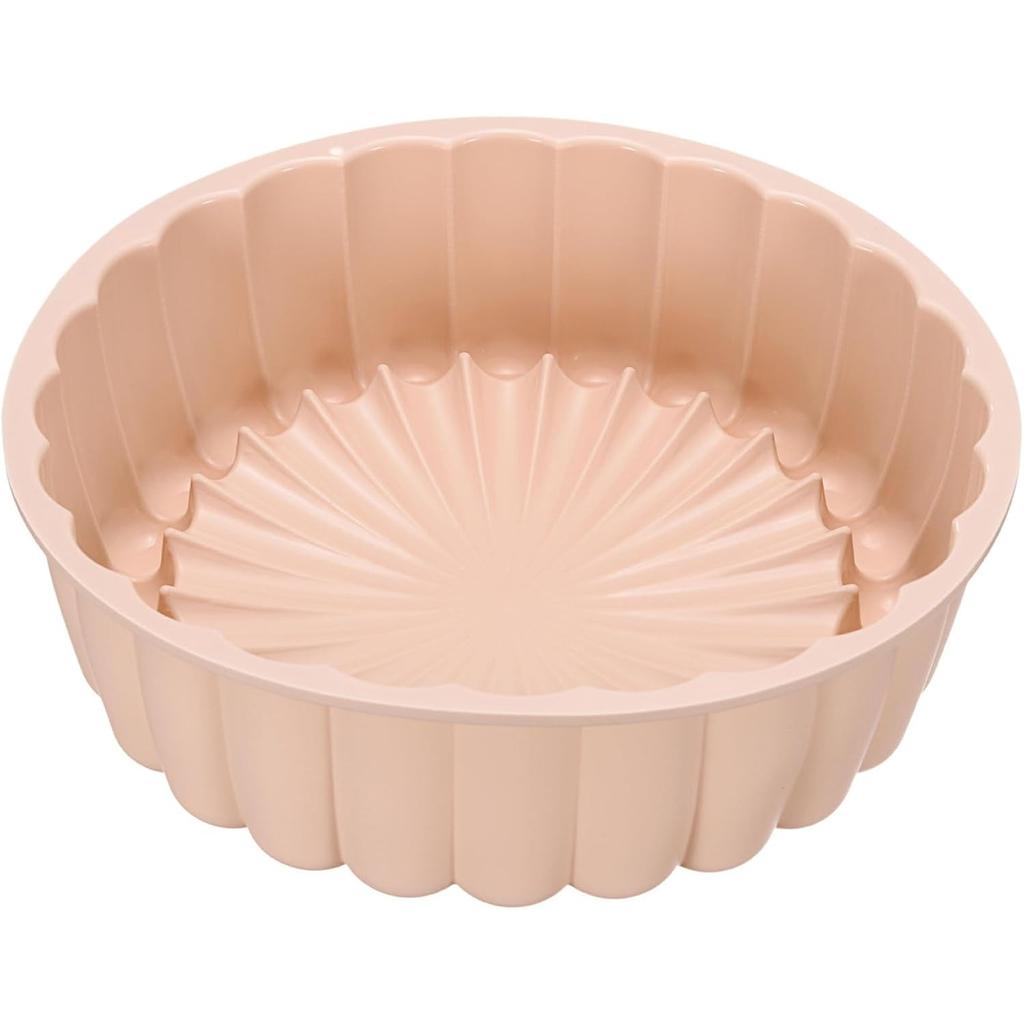 Silicone Cake Pan Round Flower Shape Baking Mold 7.9 Inch Non Stick Mold for Cheesecake Chocolate Cake Strawberry Cake Oven Safe Bakeware