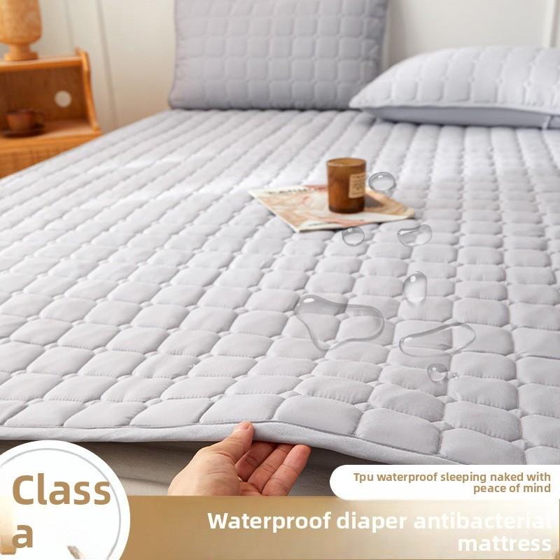 Polyester Bed Mattress Protector With Nonslip Waterproof Cover For Home And Dorm Use