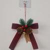 Semi-transparent PET Double Christmas Bells Hanging Ornament with Organza Bow, DIY Xmas Tree Decoration for Holiday Home Decor