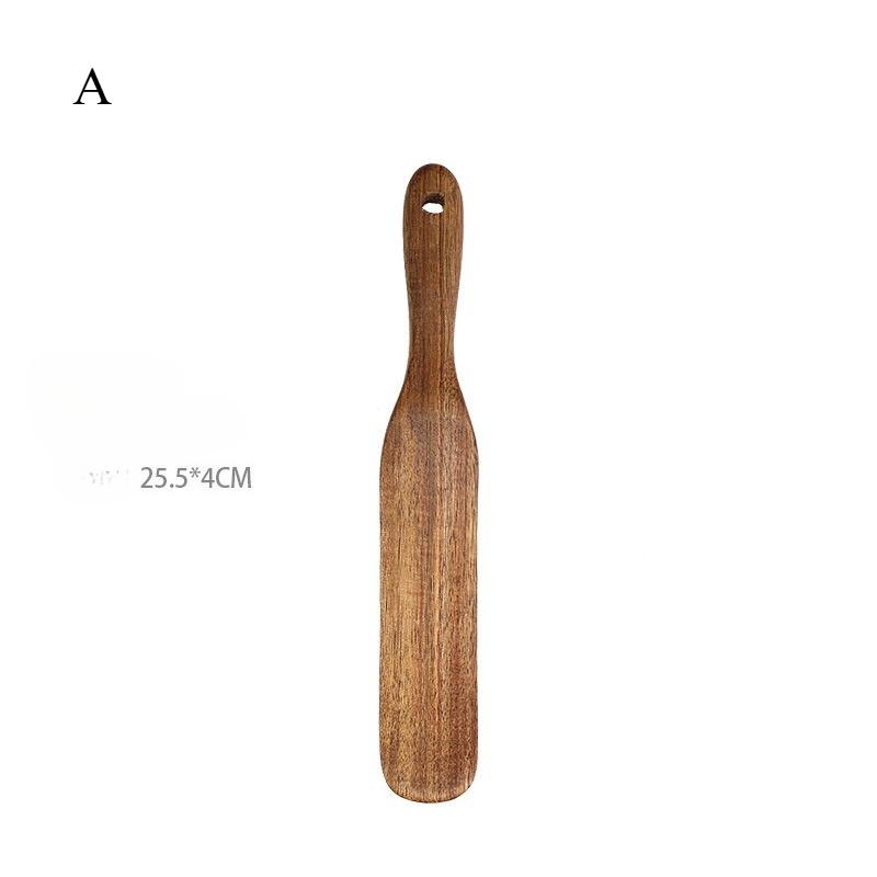 1pc/1 Set Premium Teak Wood Slotted Spurtle Spatulas Spoons Set for Nonstick Cookware Kitchen Cooking Heat Resistant Non Stick