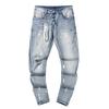 Jeans de Hombre Rectos con Parches Desgastados Estilo Vintage High Street Pantalones Casuales