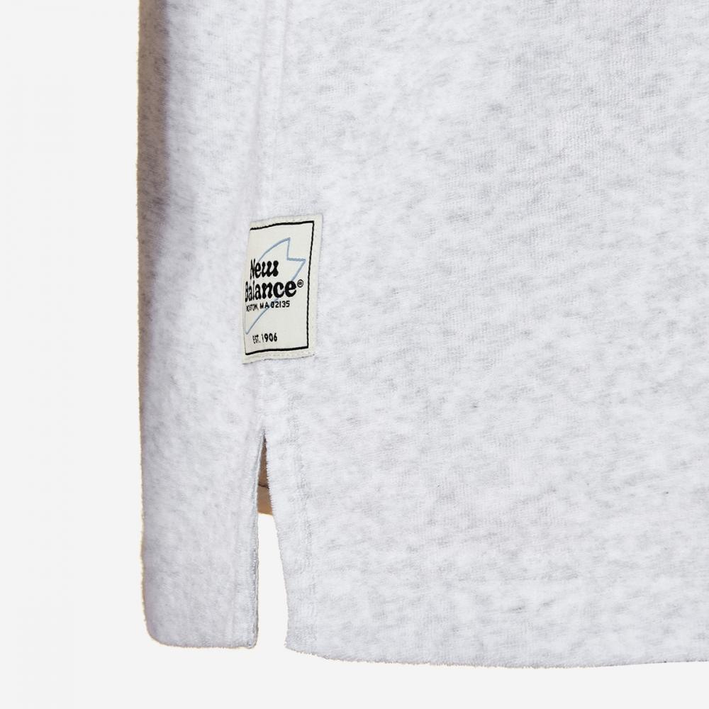 New Balance Uni Summer Terry Zip Up Collar T shirT Nbnfeb1613   16  lighT Gray