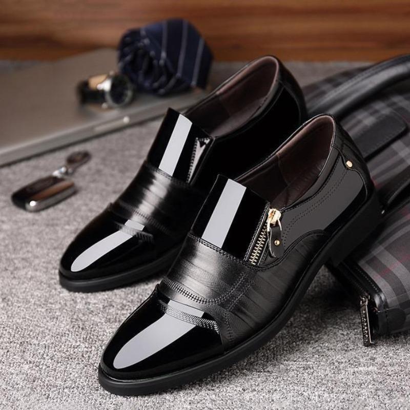 Low Heel Men's Formal Shoes Non Slip Slip-on Footwear Clothing Leather Not Casual High Quality Fashion Suit 39 Social Shoe Male
