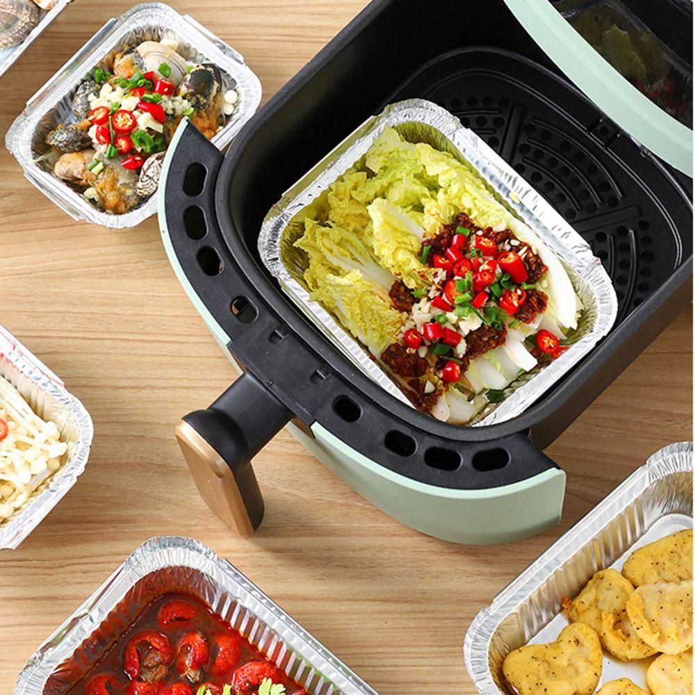 50Pcs 230-700ML Cake Baking Foil Box Non-stick Disposable Oven Cooking Pan  Air Fryer