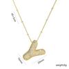 Elegante Collana con Ciondolo Alfabeto in Oro 18 Carati Placcato Zircone