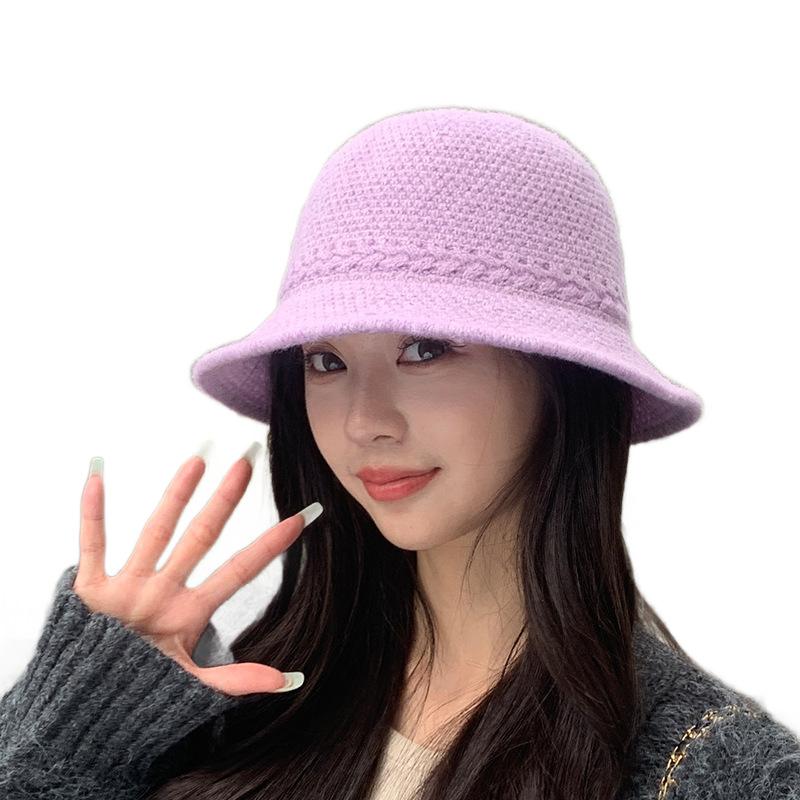 Autumn and Winter Korean Style Warm Ear Protection Knitted Fisherman Hat Sunshade Bucket Hat Korean Style Fashion Versatile Basin Hat
