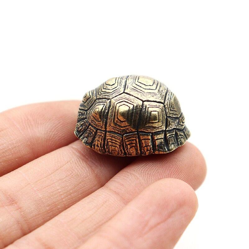 Vintage Brass Tortoise Shell Bell Pendants for Keychain Jewelry Lucky Feng Shui DIY Hanging Lanyard Accessories Turtle Keyrings