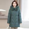 2025 Chinese Style Embroidered White Goose Down Jacket for Middle-Aged and Elderly Women - Thick Winter Coat