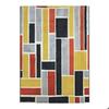 Bright Living Room Rug Woolly Effect Multicoloured Labyrinth Patterns 120x170