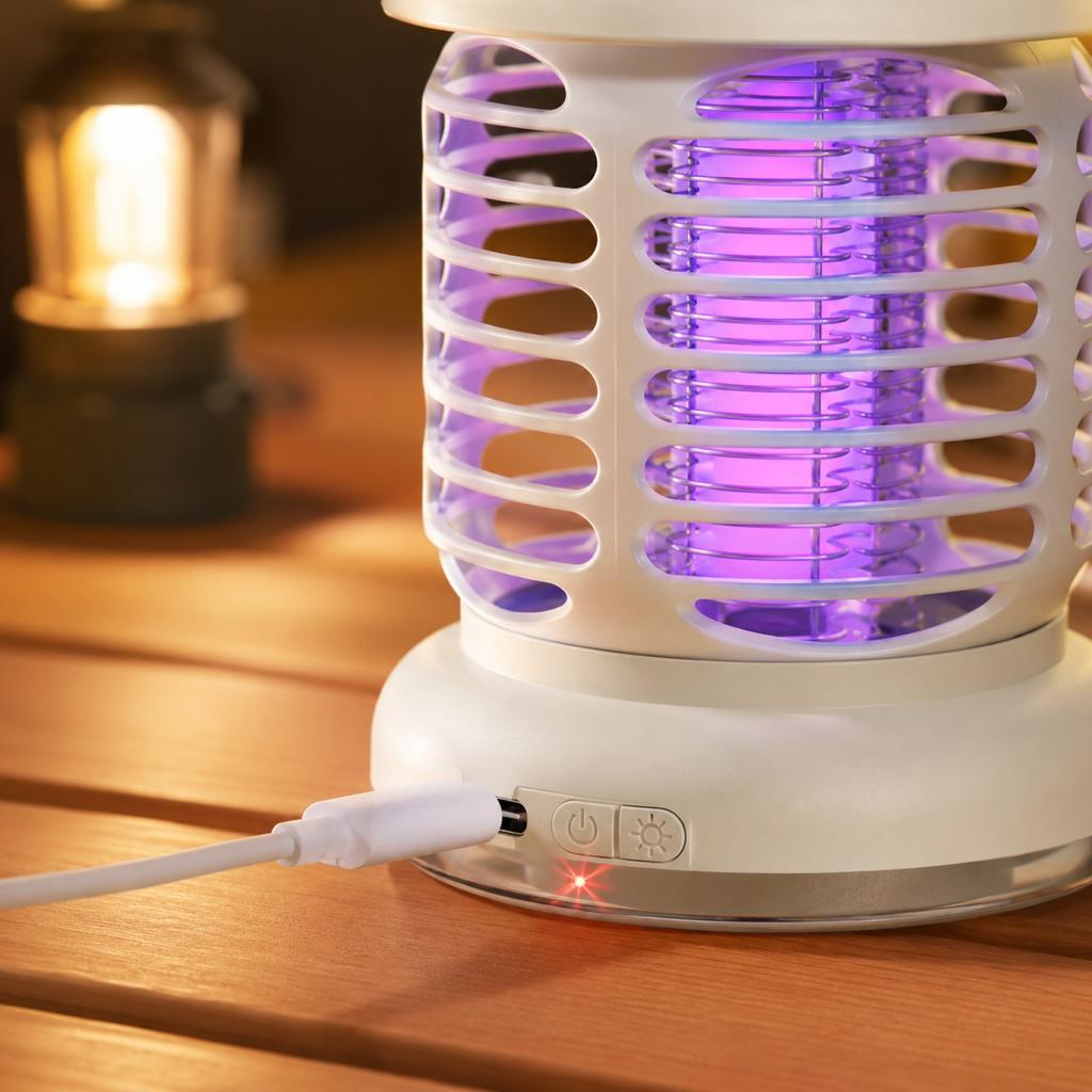 Rechargeable Electric Mosquito Killer Lamp for Indoor Outdoor Use Portable Camping Bug Zapper Electronic Insect Trap with USB Charging