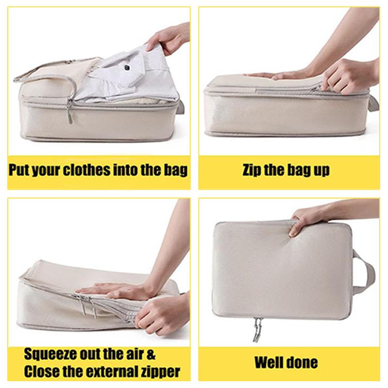 Portable Travel Compression Packing Cubes Bag Waterproof Organizer Bags Suitcase Clothes Organizers Handbag Travel Bag