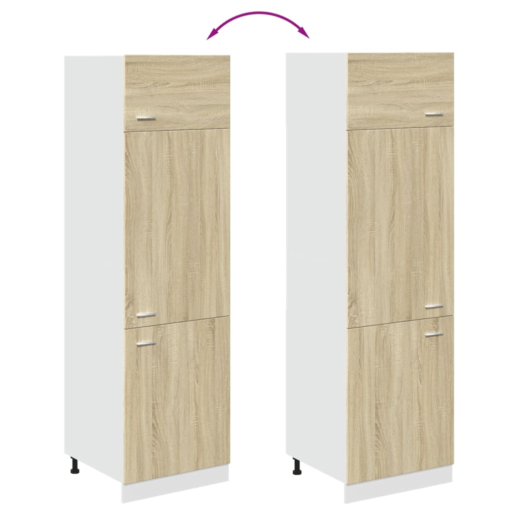 Lyon Built in Refrigerator Cabinet in Sonoma Oak 60 x 57 x 207 cm Particleboard