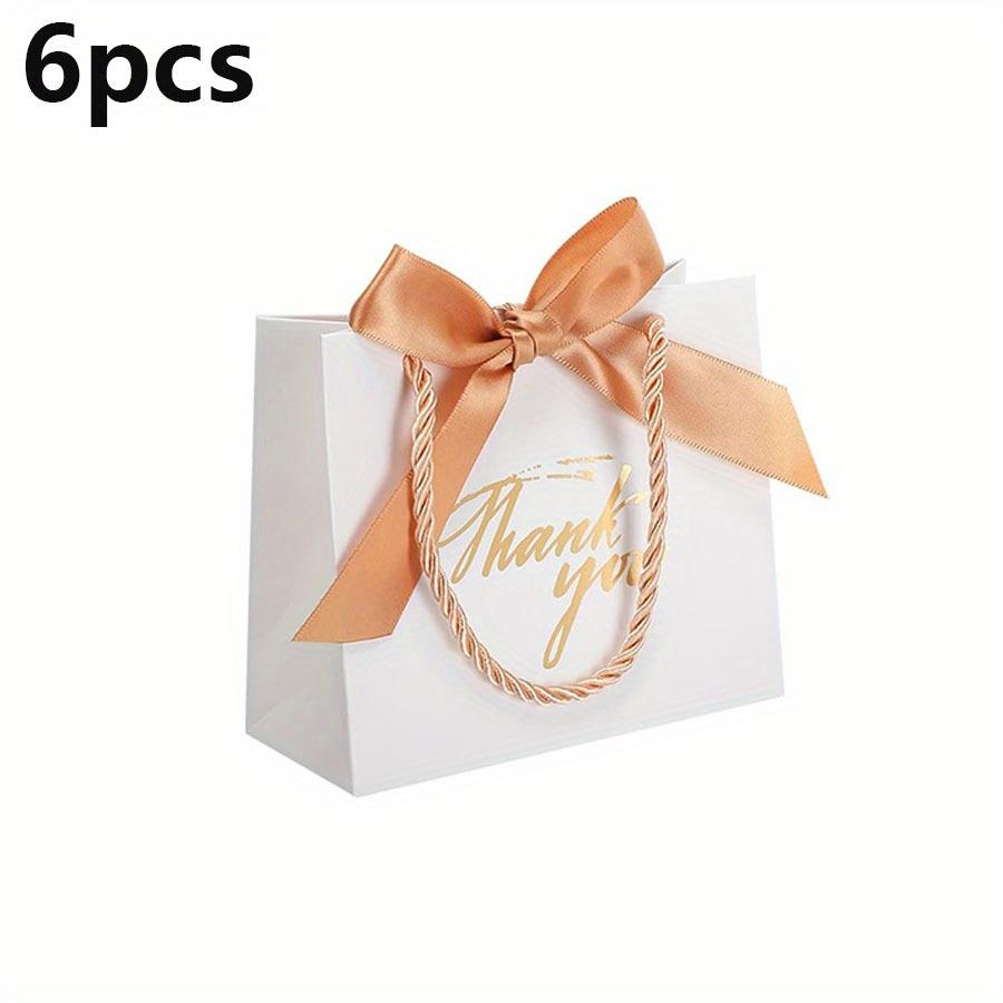 6pcs Thank You Gift Paper Bag Pink White Red Black Gift Packaging Bag for Wedding Bridal Shower Birthday Bachelor Party JXB