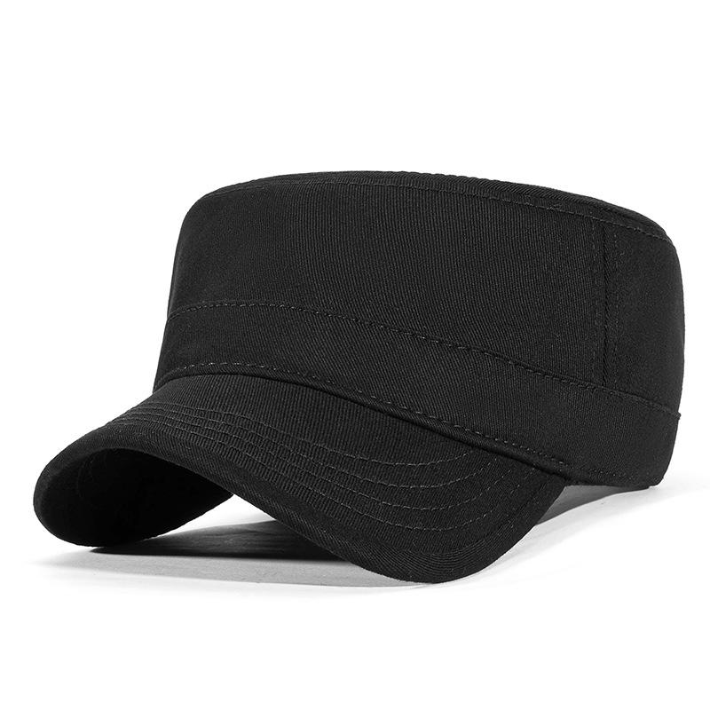 

58 60 62cm Retro Baseball Hat for Men Flat Top Cadet Cap Women Solid Black Dailywear Visor Big Size Outdoor Sun Cap Adjustable 60 чёрный