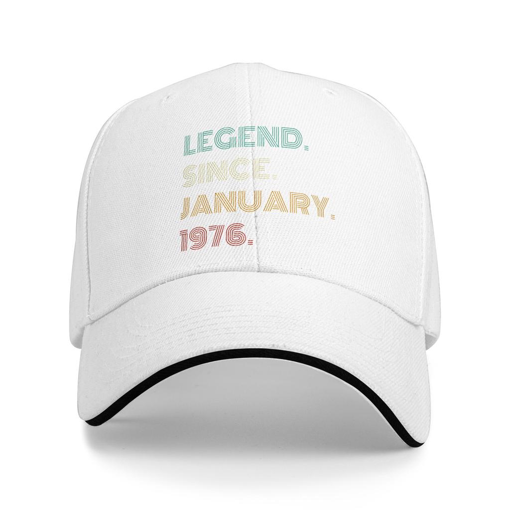 50 Years Old Legend Since January 1976 50th Birthday Baseball Cap Vintage Hip Hop Hats Summer Male Outdoor Sport Baseball Caps