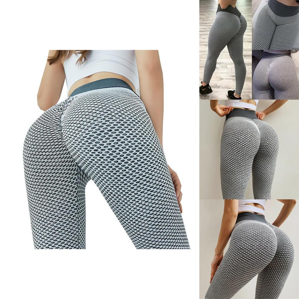 Womens High Waist Push Up Yoga Pants Ruched Leggings Breathable Stretchy Workout Tights