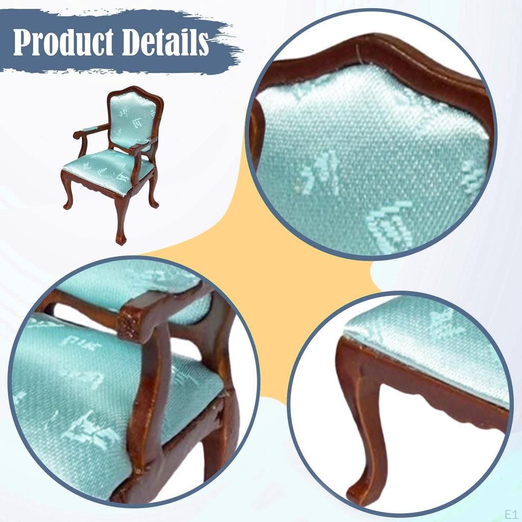 1/12 Dollhouse Furniture Chair Doll House Accessory Ornament Armchair Decorative