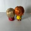 [Used] Showa Retro Vintage Japanese Sofubi Dolls Set of 2 Rooted Hair Painted Eyes