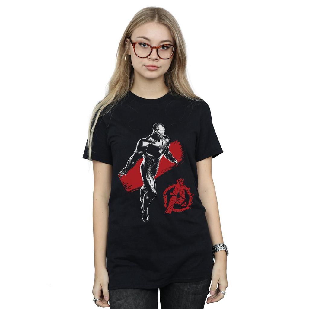 Marvel Womens/Ladies Avengers Endgame Mono Iron Man Cotton Boyfriend T-Shirt
