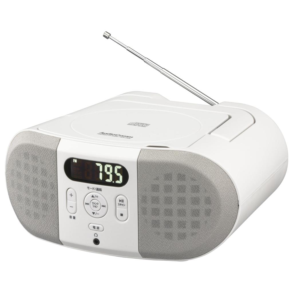OHM AudioComm CD Radio with Dual Power White OHM Electric Supply, RCR-230N 03-5555
