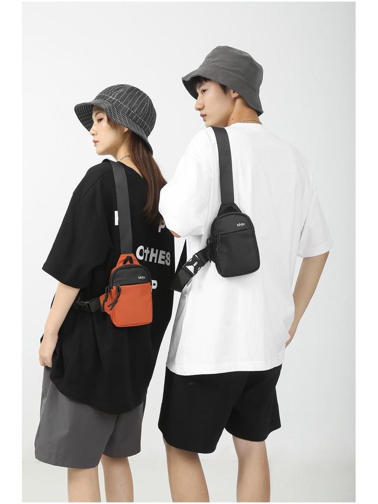 Men's Nylon Color Block Motorcycle Crossbody Bag - Trendy Japanese & Korean Casual Sports Style