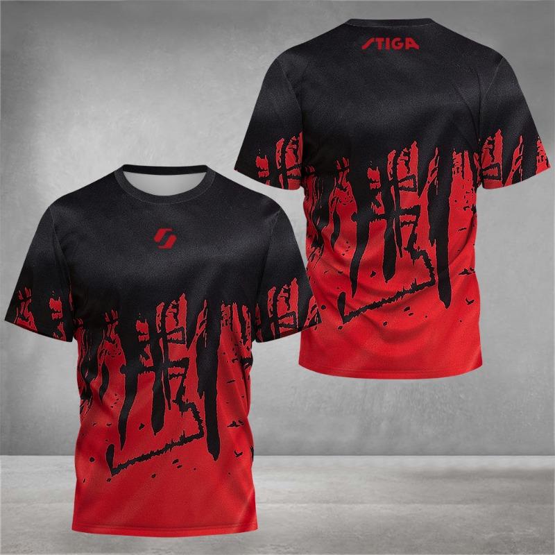 Camiseta de treino de verão masculina da moda com estampa de letras, confortável e respirável, gola redonda, t-shirt casual esportiva para exterior
