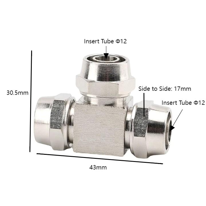 3pcs Nickel-plated Copper Pipe Quick Connector Kit Spare Straight Elbow And Tee Pressure Washer Trachea Quick Connector China Mainland