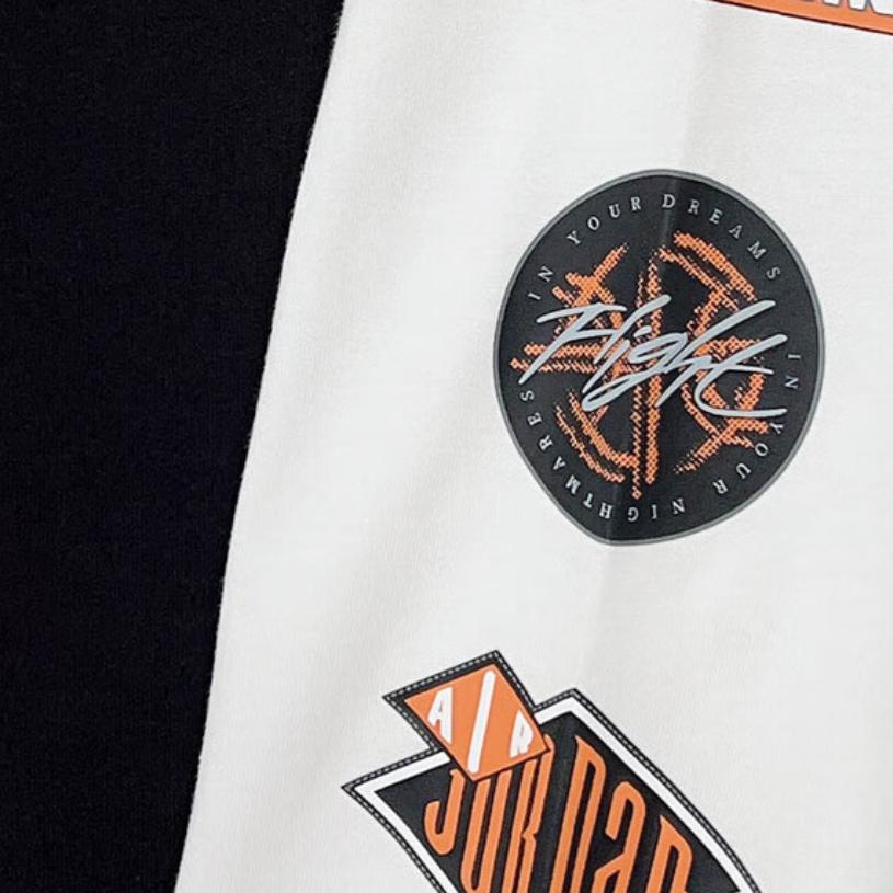 Jordan T-Shirt Fake Two-Piece Round Neck Pullover Long Sleeve Kids Tops IQ5335-045