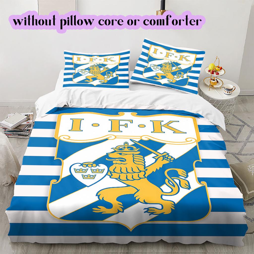 IFK Göteborg football Pattern Bedding,Quilt Set Quilt Cover Pillowcase Home Birthday Gift (1*duvet cover+2*pillowcase,without core)