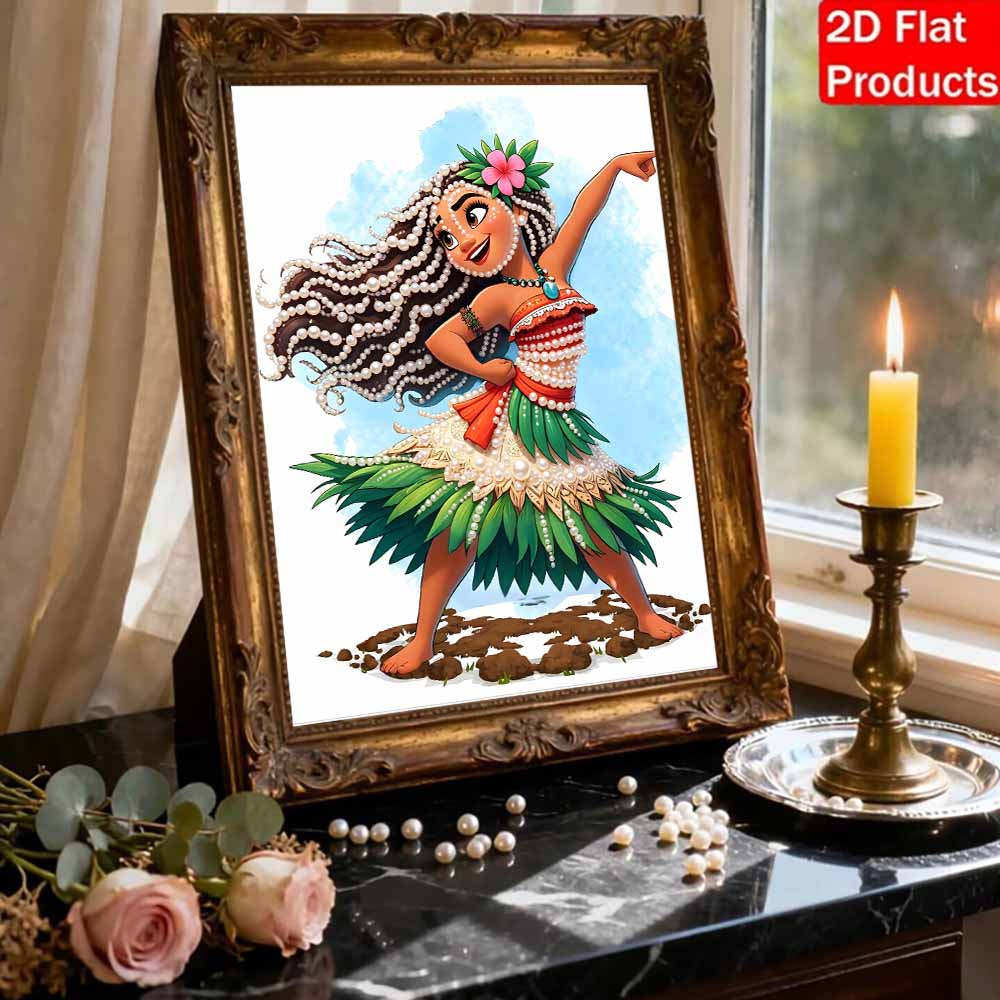 Disney Pearl Art Moana DIY Handmade Pearl  Gemstone Art Kit Special Shapes Home Wall Decor Crafts