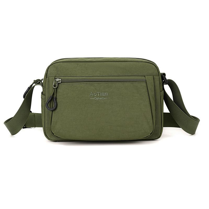 Sac bandoulière léger en nylon pour hommes femmes Sac messager décontracté à bandoulière avec poches zippées