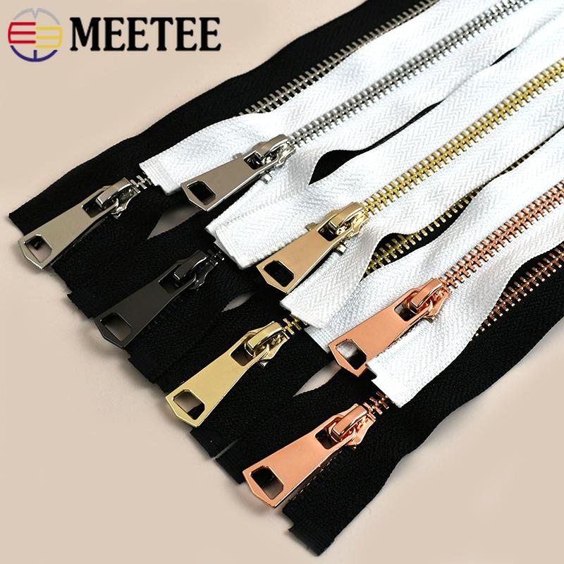 1/2 Stück Meetee 5# 15-80cm Metallreißverschlüsse Offenes Ende Reißverschlüsse für Tasche Daunenmantel Tasche Nähreißverschluss Reparaturset DIY Nähzubehör