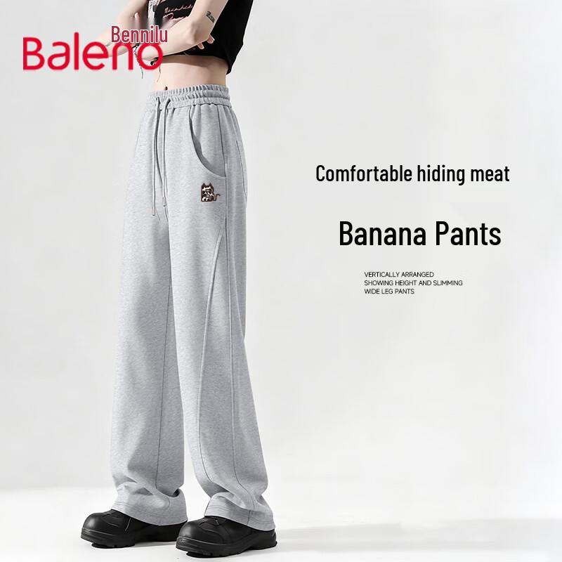 Baleno Women's Straight Wide-Leg Banana Sweatpants