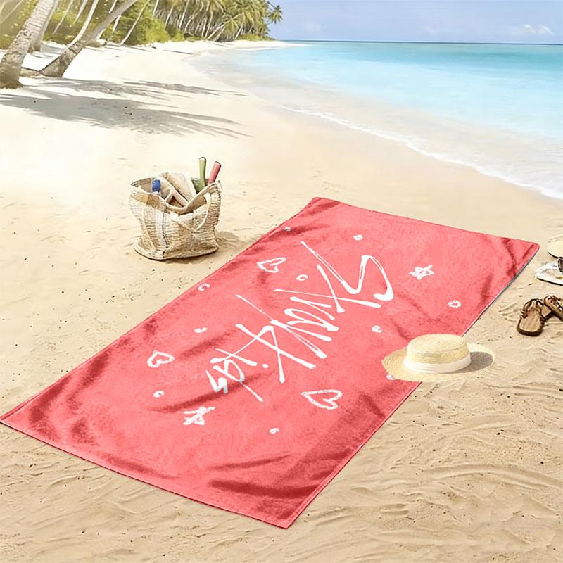 Stray Kids Print Beach Towel, Large Soft Quick Dry Towel for Beach Camping Swimming