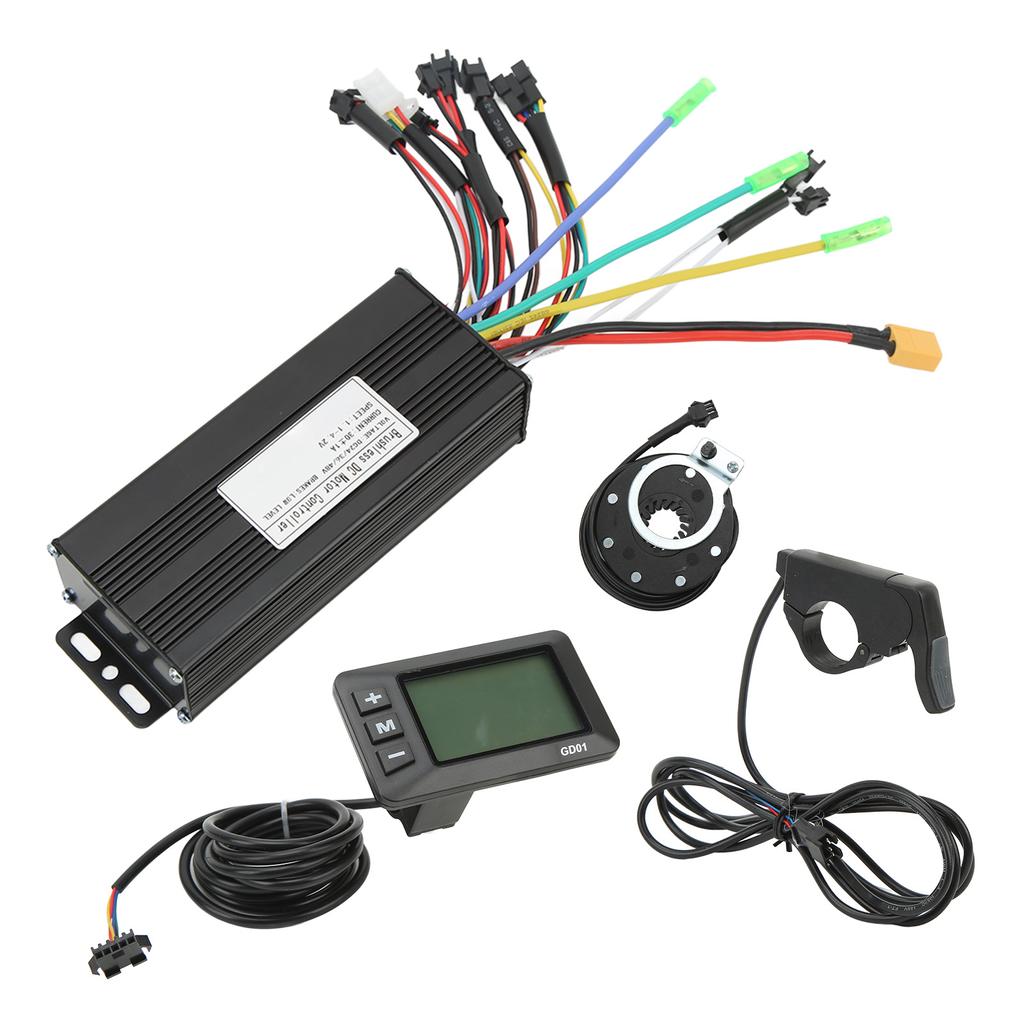 24V 36V 48V 30A Sinewave Controller GD01 Panel with Power Assist Sensor Thumb Throttle Electric Bike Conversion Kit for